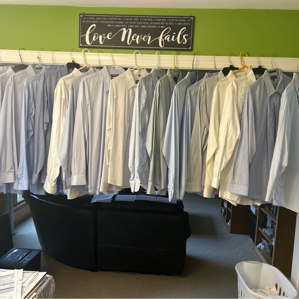 White and Blue Dress Shirts Collection